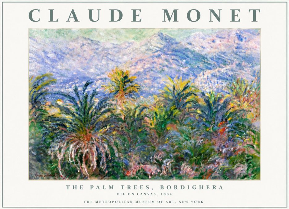 Monet The Palm Trees, Bordighera No6 - Póster
