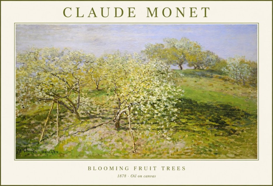 Monet Blooming Fruit Trees No1 - Póster