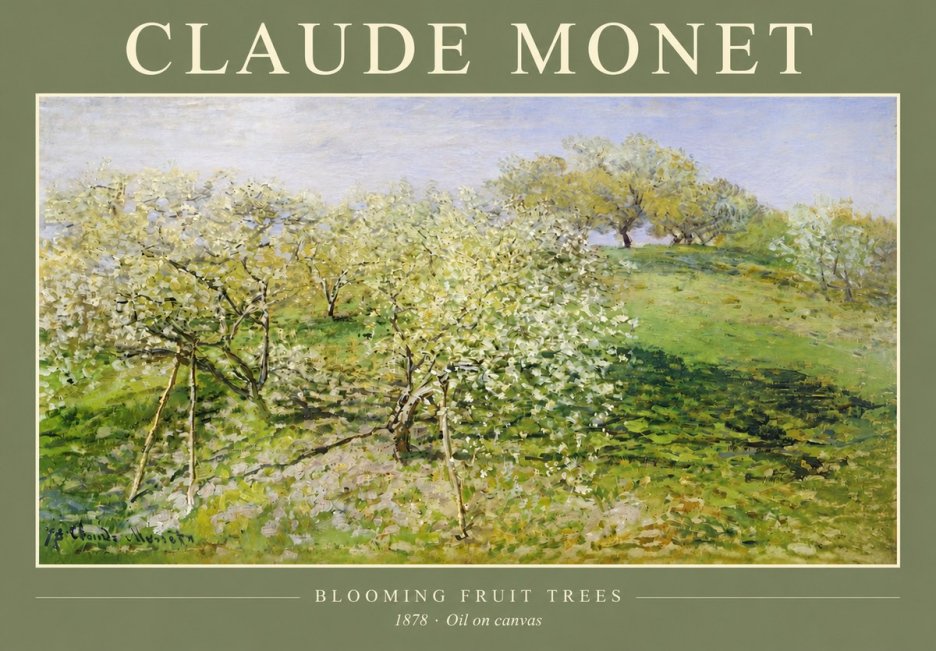Monet Blooming Fruit Trees No3 - Póster