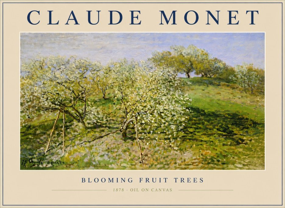 Monet Blooming Fruit Trees No6 - Póster
