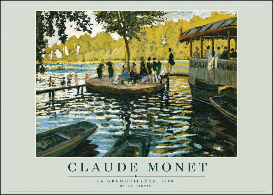 Monet La Grenouillère, 1869 No3 - Póster