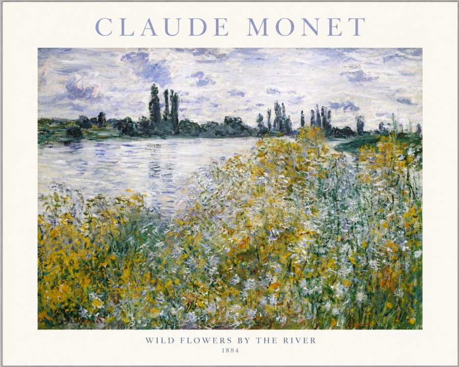 Monet Wild Flowers by the River No1 - Póster