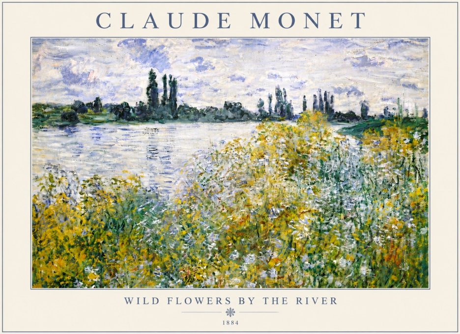 Monet Wild Flowers by the River No5 - Póster