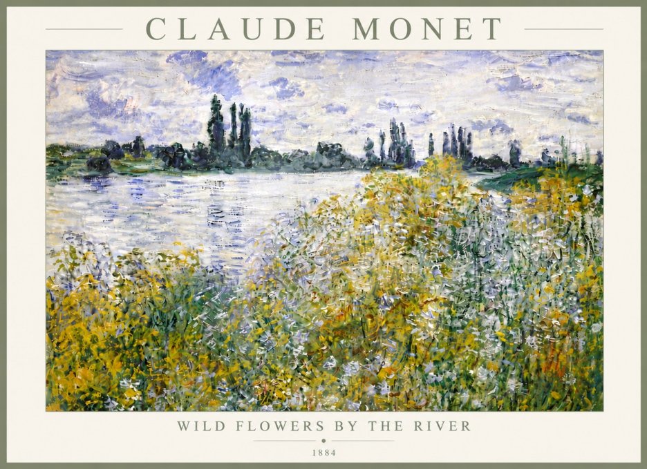 Monet Wild Flowers by the River No6 - Póster