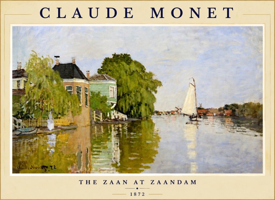 Monet The Zaan at Zaandam No4 - Póster