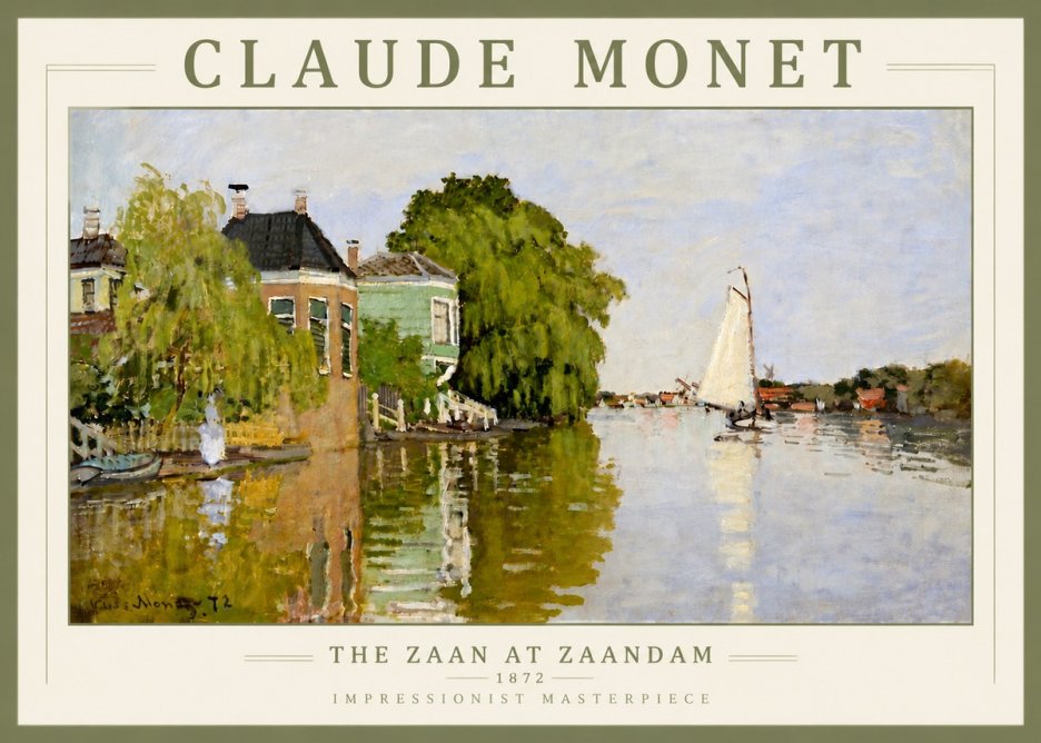 Monet The Zaan at Zaandam No6 - Póster
