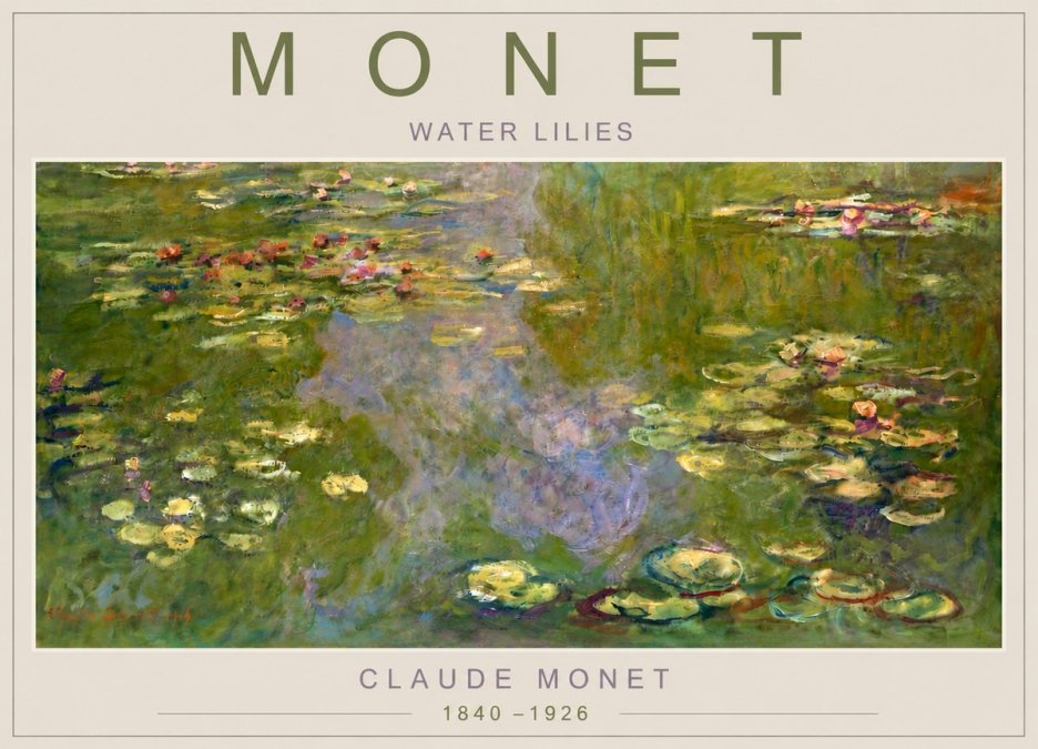 Monet Water Lilies V No5 - Póster