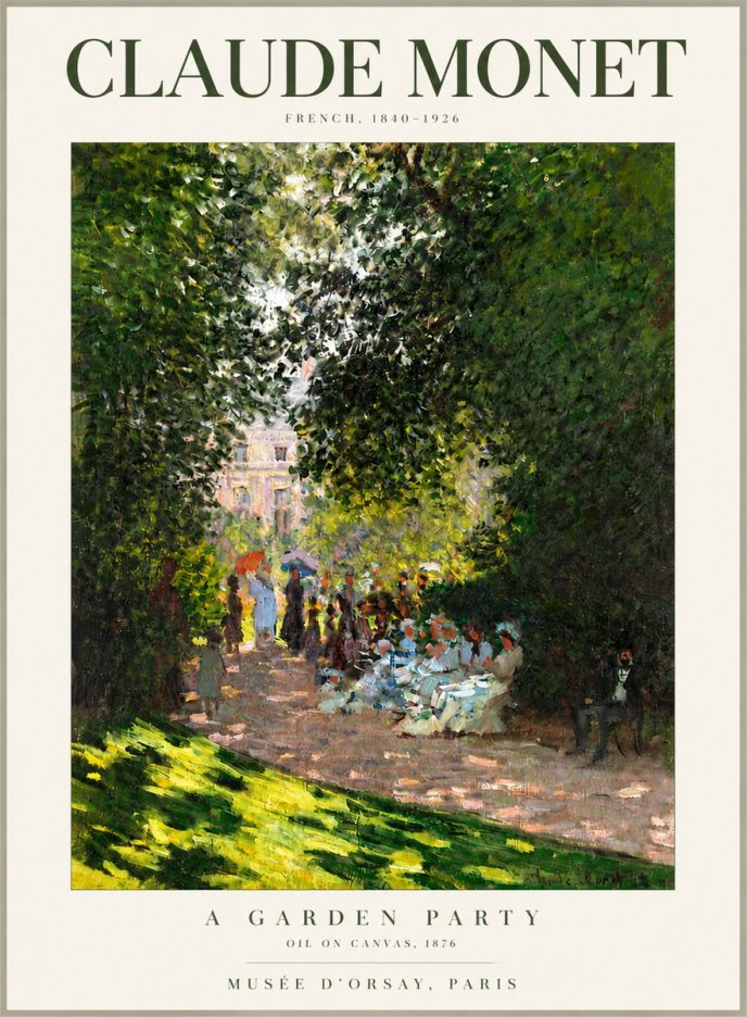Monet A Garden Party No4 - Póster