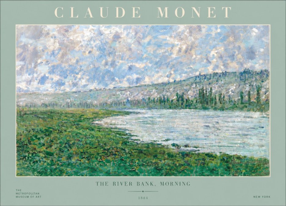 Monet The River Bank, Morning No3 - Póster