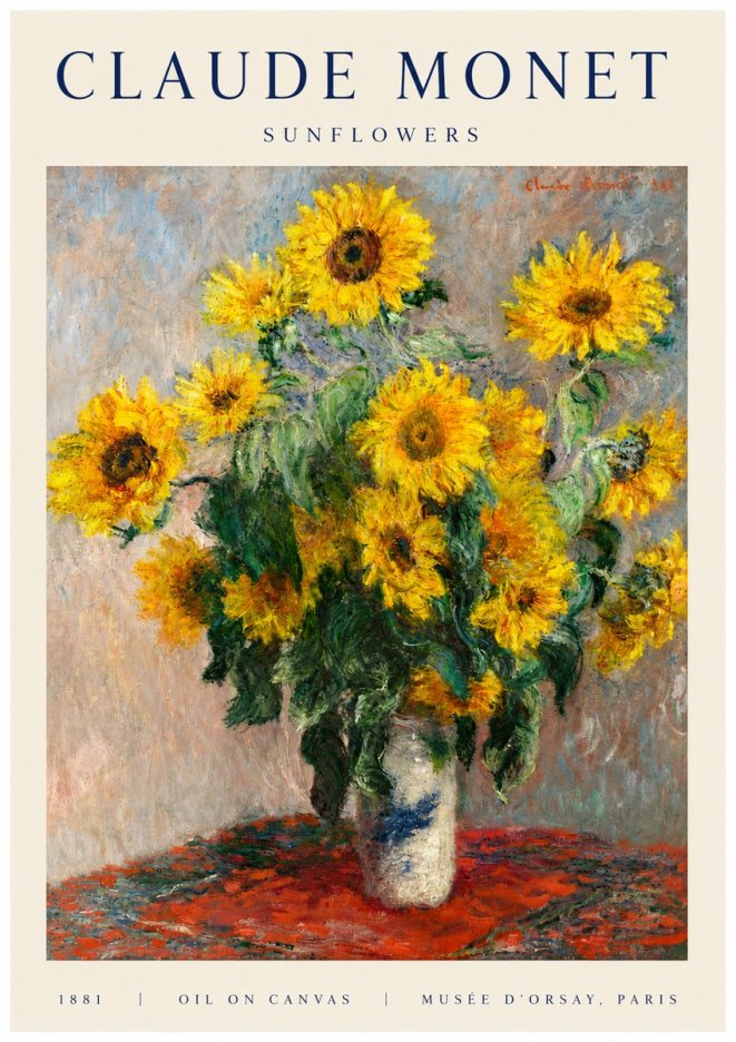 Monet Sunflowers No3 - Póster