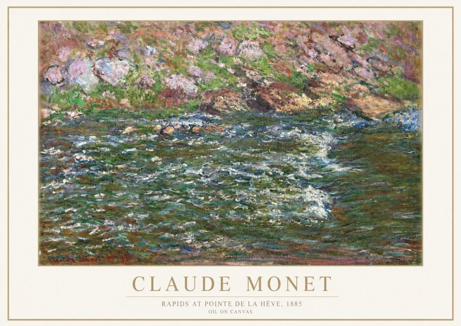 Monet Rapids at Pointe De La Hève, 1885 No1 - Póster