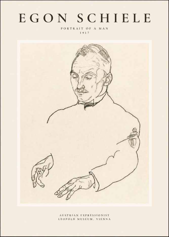 Schiele Portrait of a Man No1 - Póster