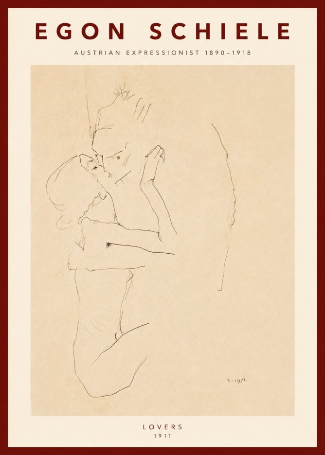 Schiele Lovers No2 - Póster