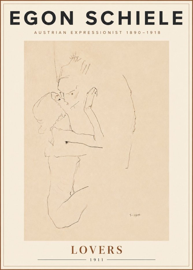 Schiele Lovers No5 - Póster