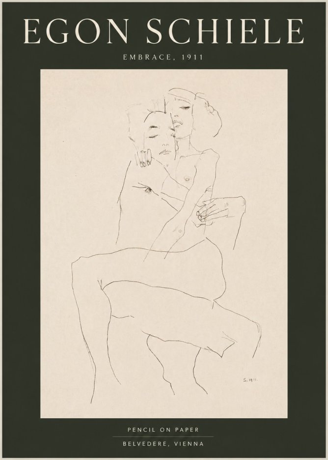 Schiele Embrace, 1911 No4 - Póster