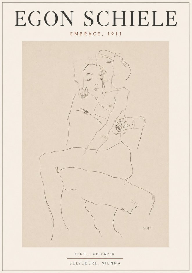 Schiele Embrace, 1911 No5 - Póster