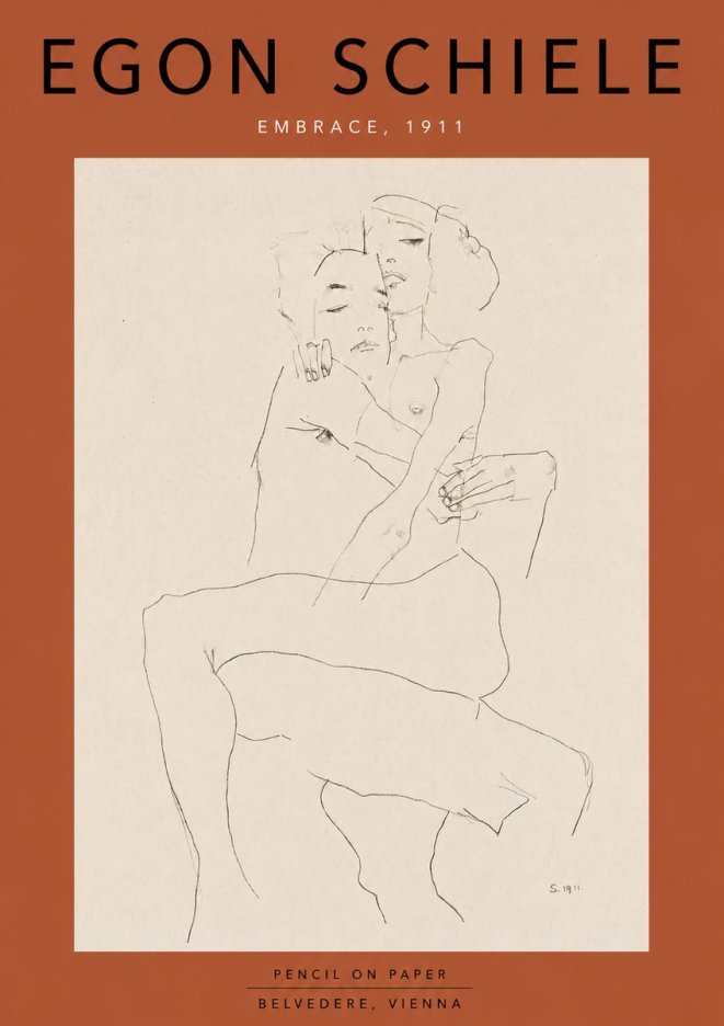 Schiele Embrace, 1911 No6 - Póster