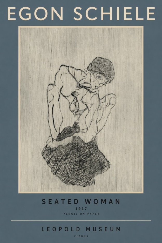 Schiele Seated Woman No2 - Póster