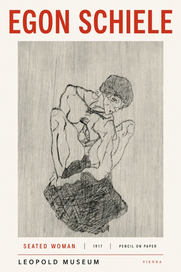 Schiele Seated Woman No3 - Póster