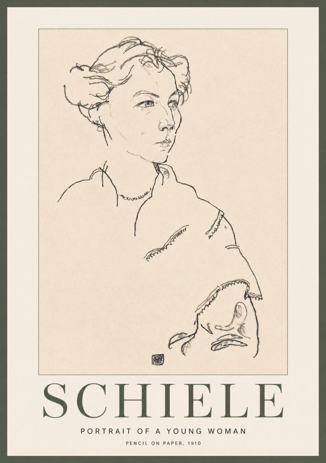 Schiele Portrait of a Young Woman No2 - Póster