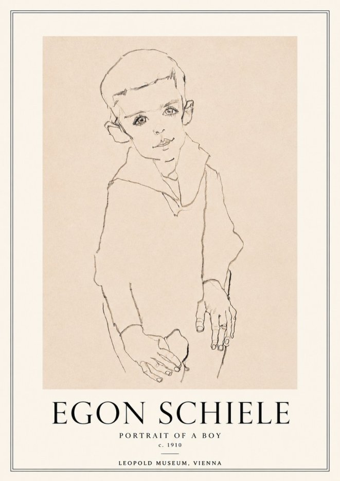 Schiele Portrait of a Boy No3 - Póster
