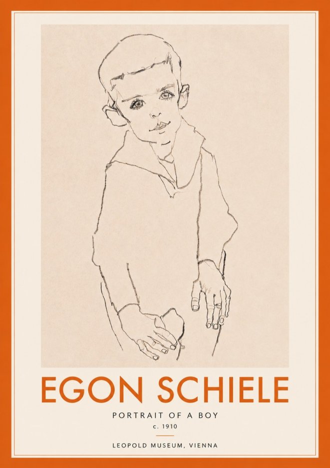Schiele Portrait of a Boy No4 - Póster