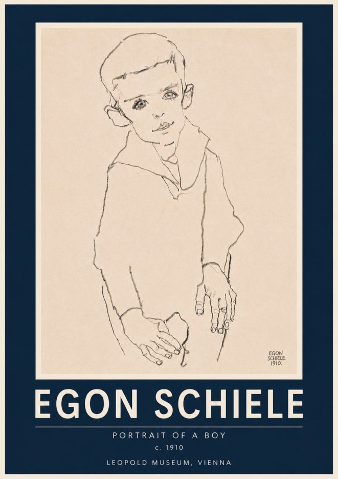 Schiele Portrait of a Boy No6 - Póster