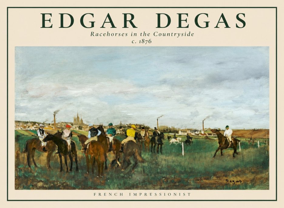 Edgar Degas Racehorses in the Countryside No1 - Póster