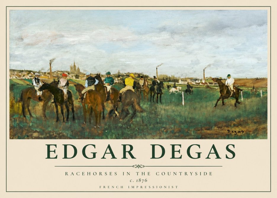 Edgar Degas Racehorses in the Countryside No2 - Póster