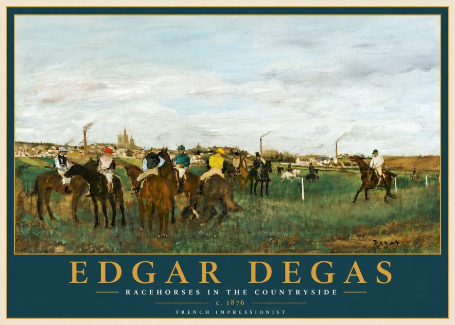 Edgar Degas Racehorses in the Countryside No6 - Póster