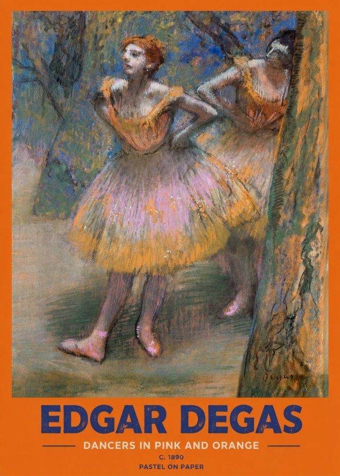 Edgar Degas Dancers in Pink and Orange No2 - Póster