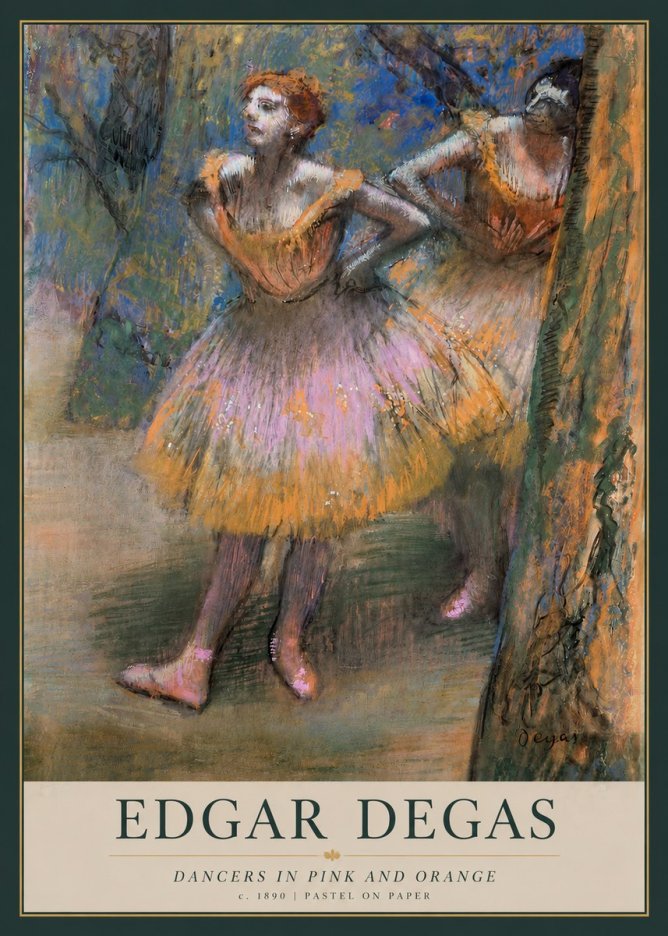 Edgar Degas Dancers in Pink and Orange No3 - Póster