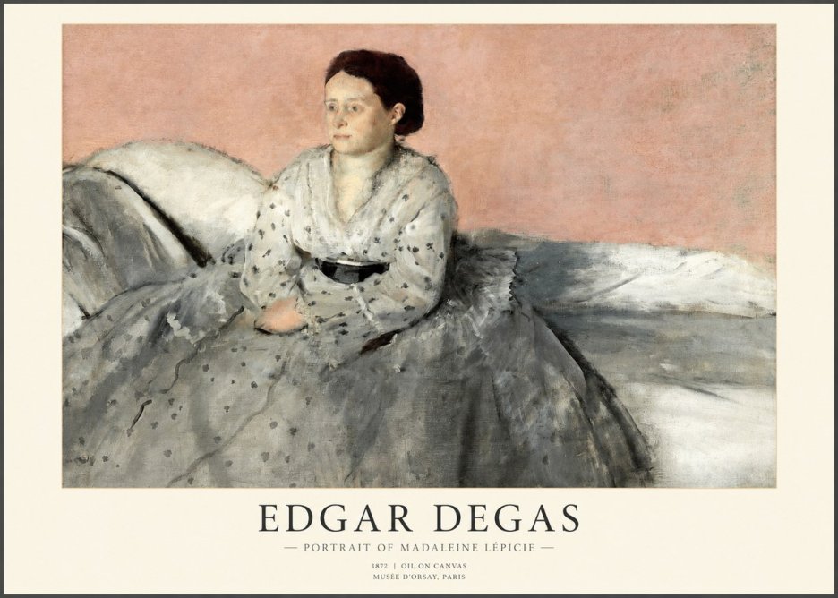 Edgar Degas Portrait of Madeleine Lépicie No1 - Póster