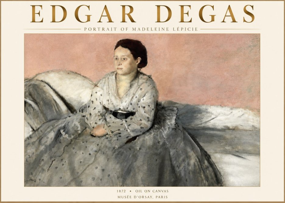 Edgar Degas Portrait of Madeleine Lépicie No4 - Póster