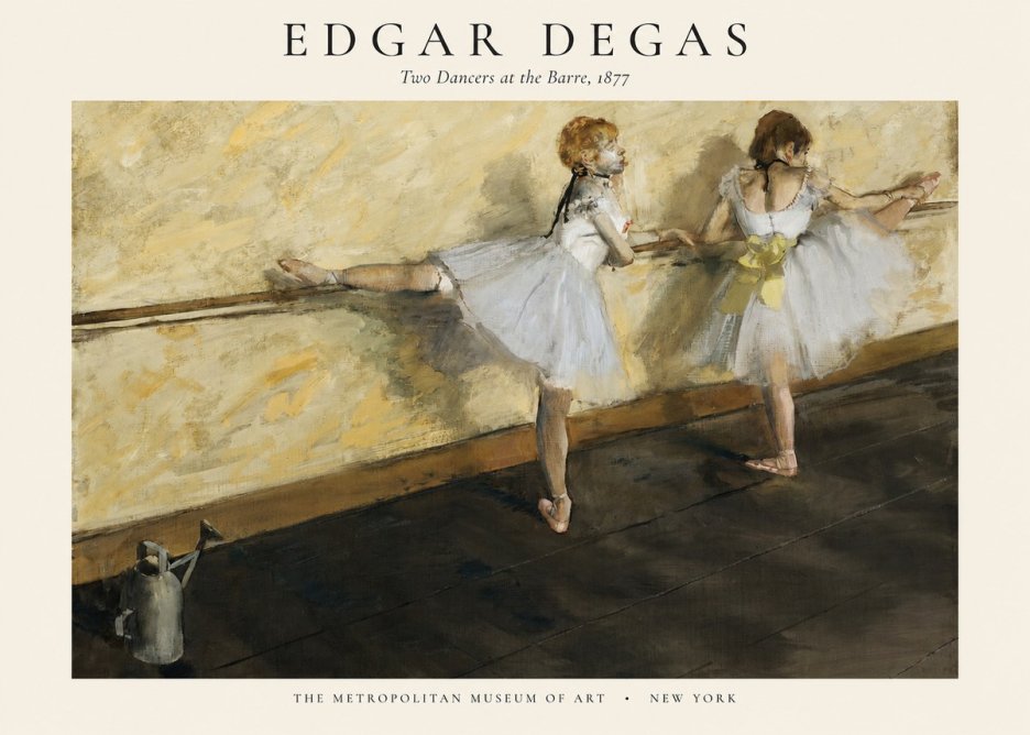 Edgar Degas Two Dancers at the Barre, 1877 No1 - Póster