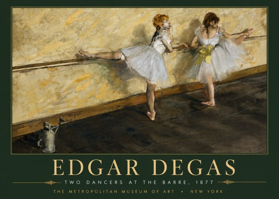 Edgar Degas Two Dancers at the Barre, 1877 No6 - Póster