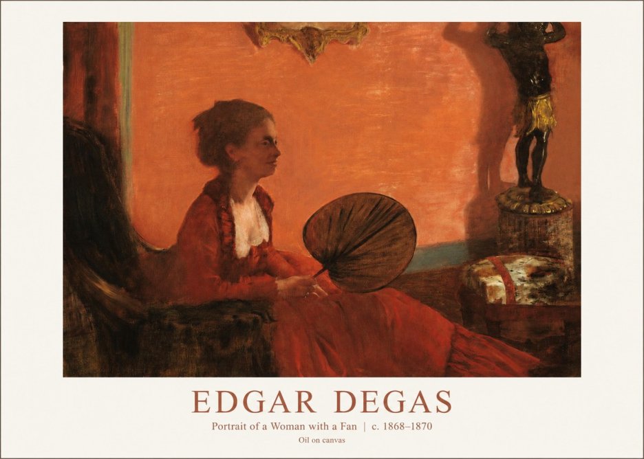 Edgar Degas Portrait of a Woman with a Fan No1 - Póster