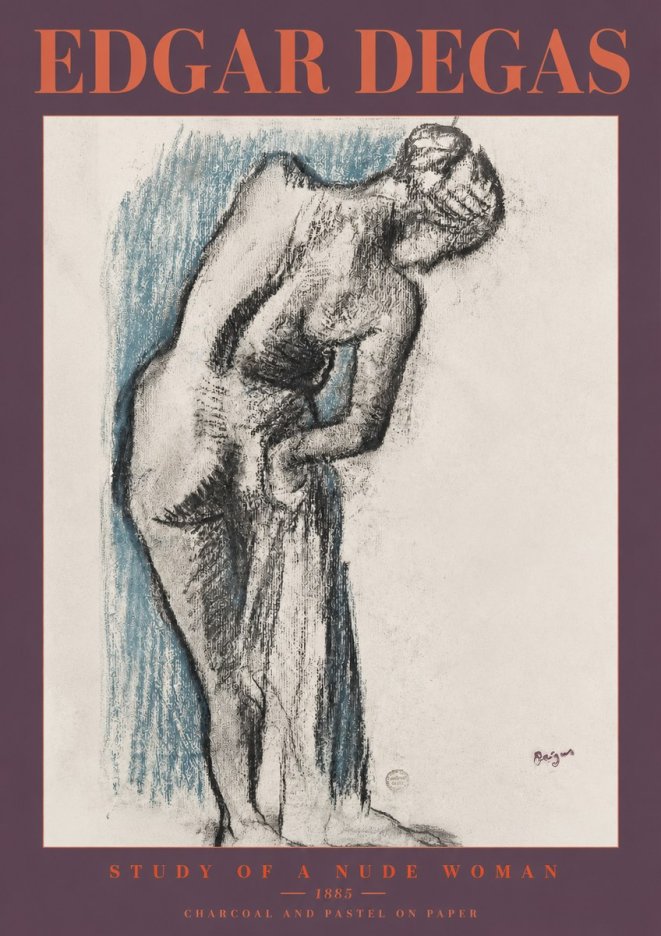 Edgar Degas Study of a Nude Woman II No2 - Póster
