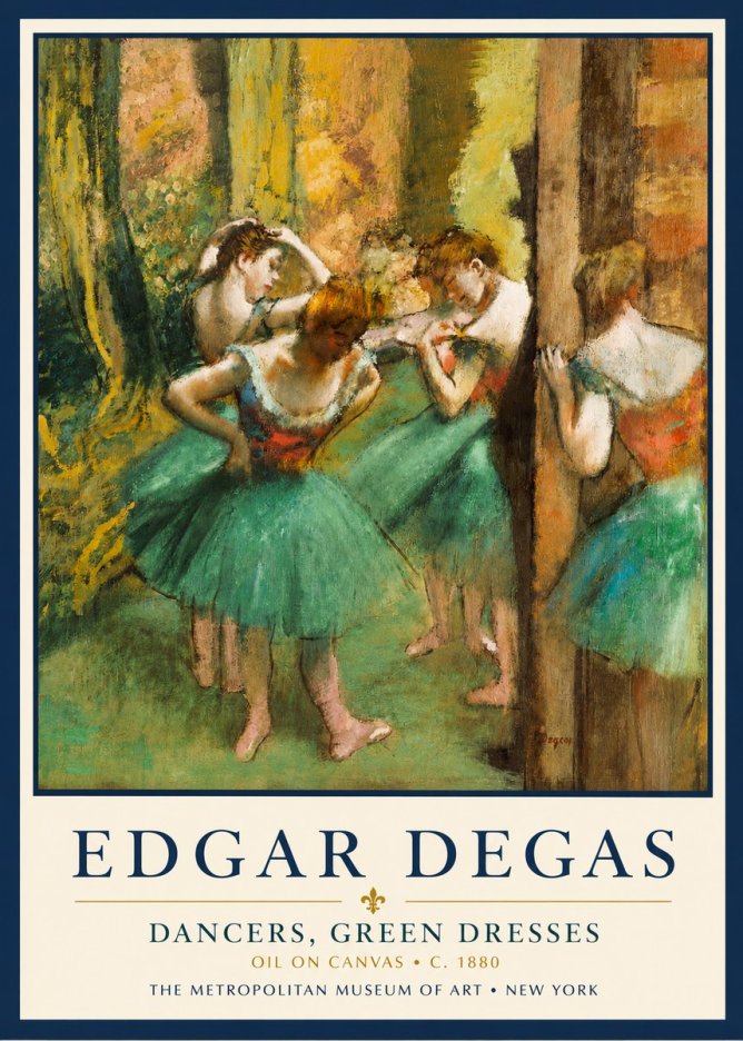 Edgar Degas Dancers, Green Dresses No3 - Póster
