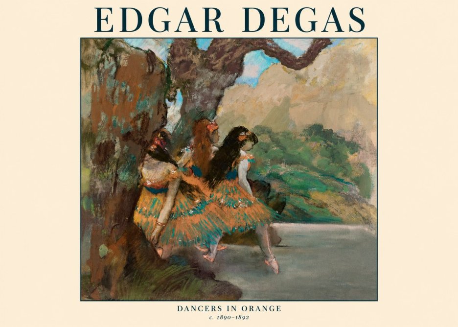 Edgar Degas Dancers in Orange No1 - Póster