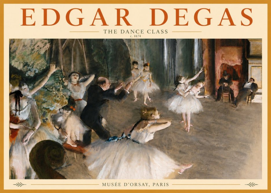 Edgar Degas The Dance Class III No5 - Póster