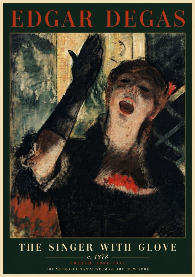 Edgar Degas The Singer with Glove No4 - Póster