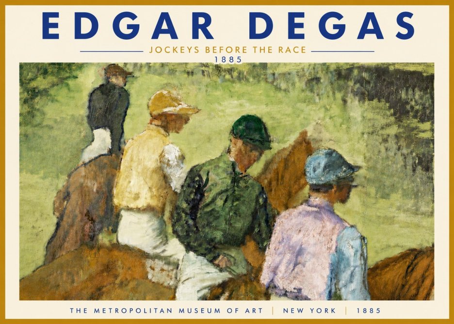 Edgar Degas Jockeys Before the Race No4 - Póster