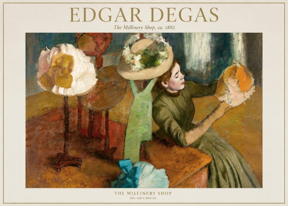 Edgar Degas The Millinery Shop, Ca. 1882 No1 - Póster
