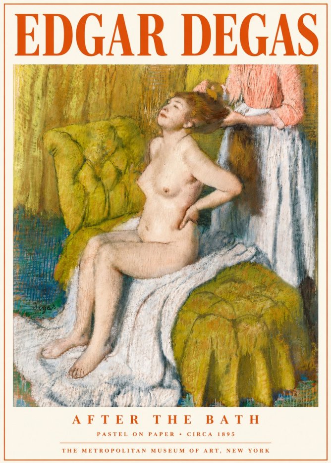 Edgar Degas After the Bath III No4 - Póster