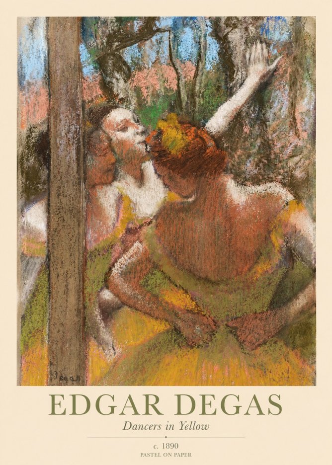Edgar Degas Dancers in Yellow No1 - Póster