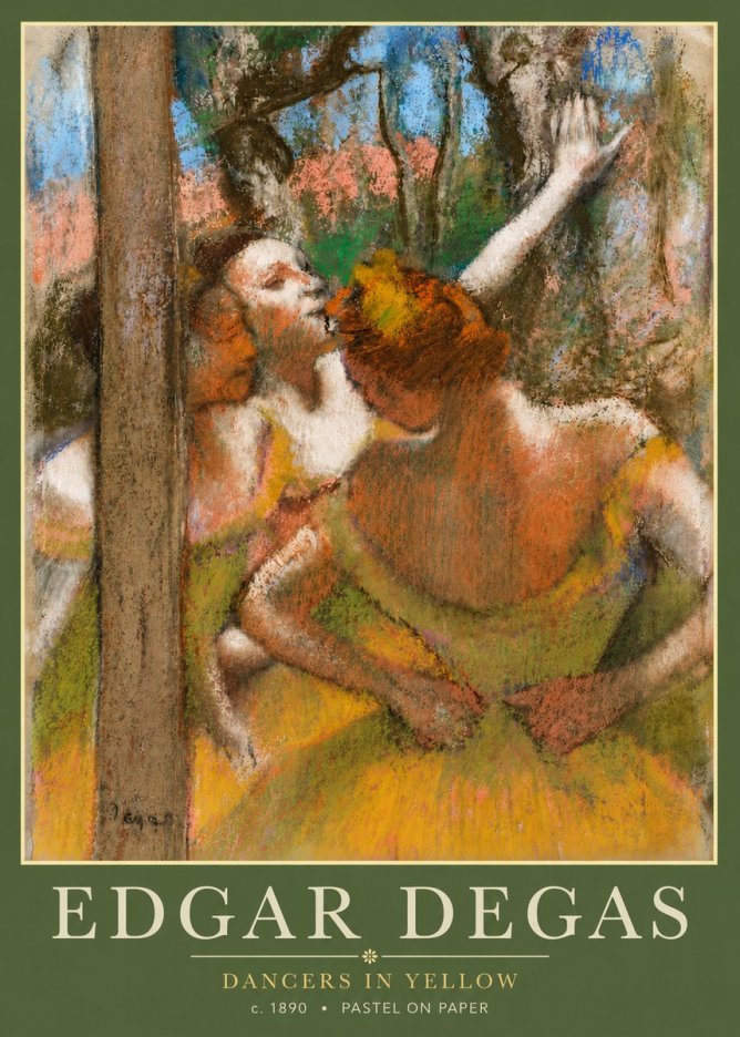 Edgar Degas Dancers in Yellow No5 - Póster