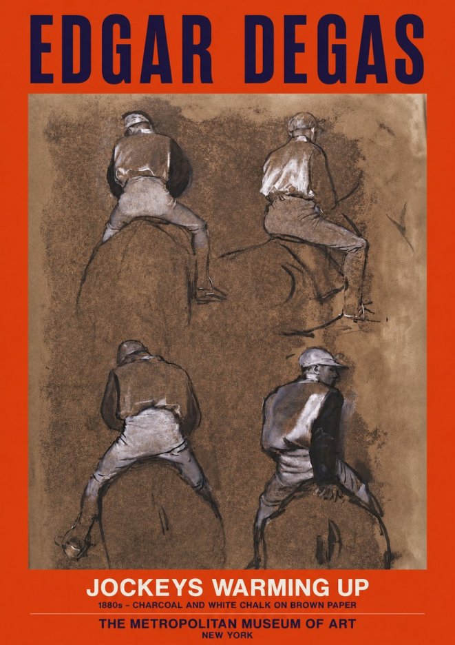 Edgar Degas Jockeys Warming Up No2 - Póster