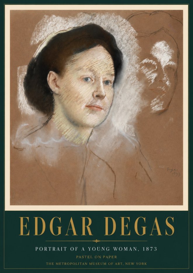 Edgar Degas Portrait of a Young Woman No4 - Póster