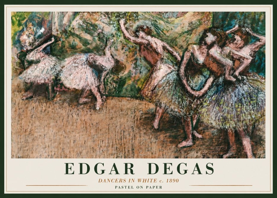 Edgar Degas Dancers in White C. 1890 No3 - Póster